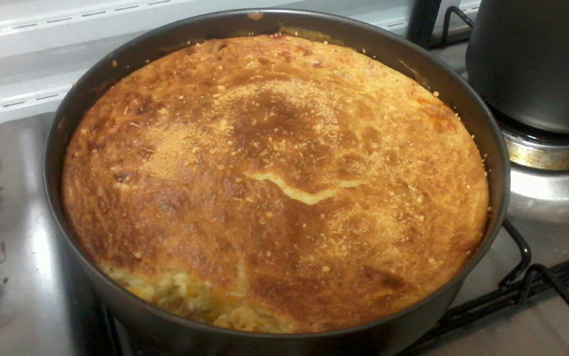 Torta de frango milho e requeijão