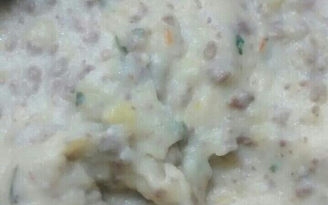 Purê de batata com carne moída e catupiry