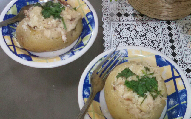 Batata recheada de microondas