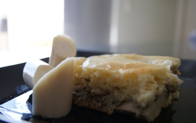 Bolo salgado de palmito e atum