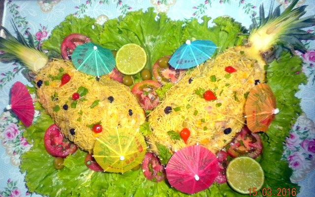 Salpicão com abacaxi