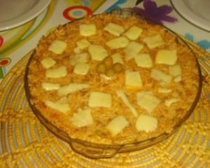 Risoto de carne moída e provolone