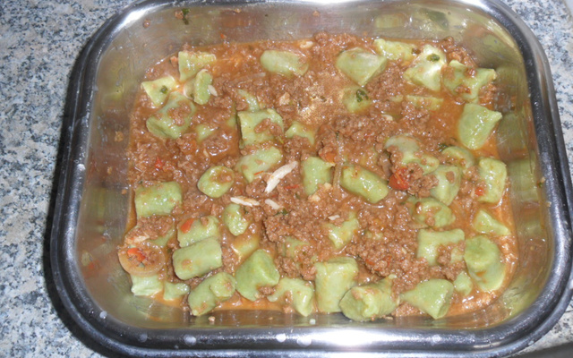 Nhoque de sobra de arroz com espinafre