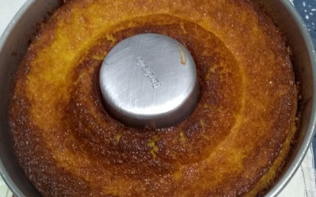 Bolo de fubá com coalhada