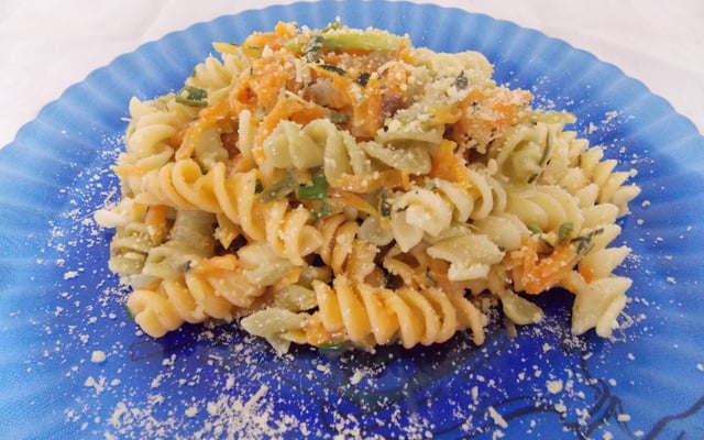 Macarrão com casca de abóbora