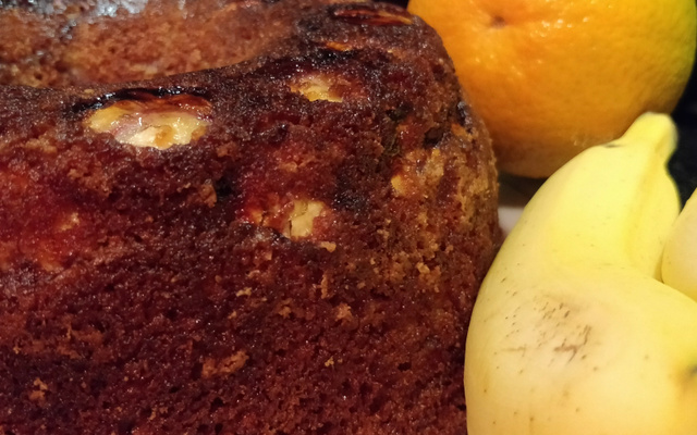 Bolo de banana integral com laranja