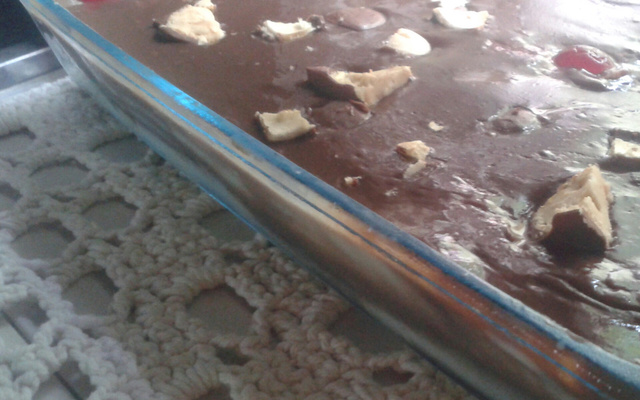 Pavê de chocolate preto e chocolate branco