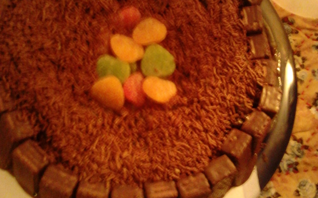 Bolo de chocolate decorado