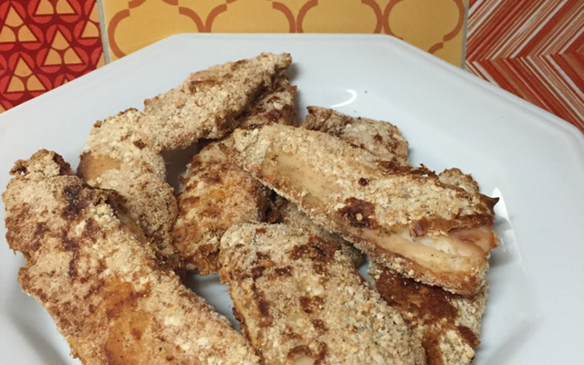 Filé de peixe empanado sem fritura