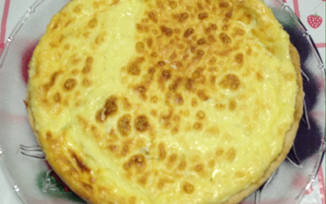 Quiche de queijo e alho poró