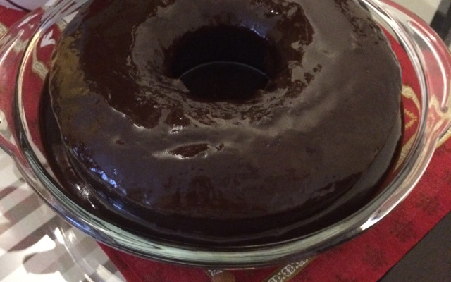 Bolo de café e chocolate