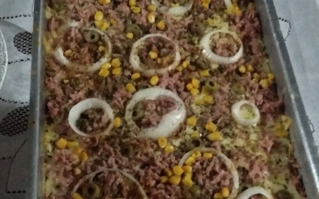 Massa de pizza no liquidificador