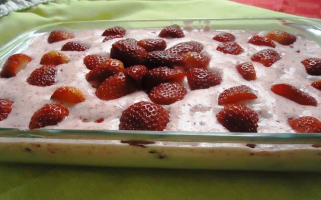 Espuma de morango fácil