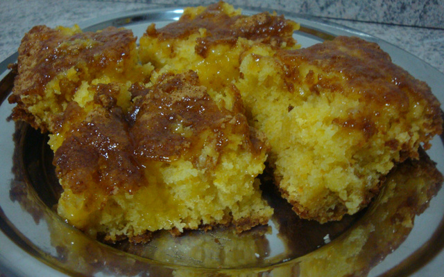 Bolo de Laranja com calda