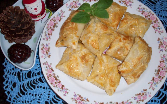 Folhadinho de palmito Natalino