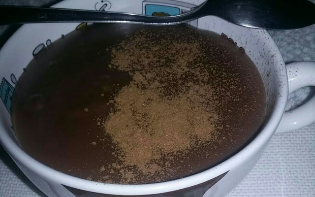 Mingau de trigo com chocolate