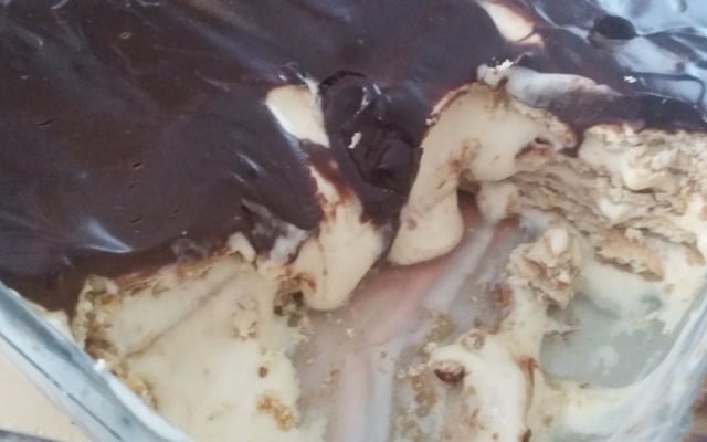Pavê de nata e chocolate