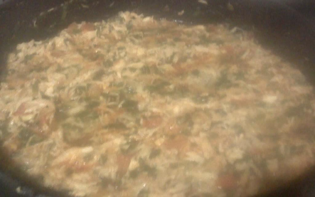 Moqueca de arraia desfiada