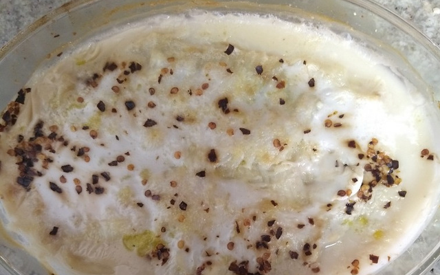 Peixe ao leite de coco com banana