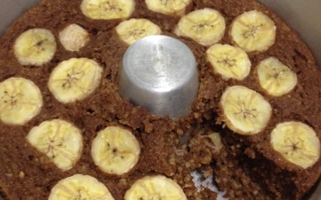 Bolo de banana com canela integral diet