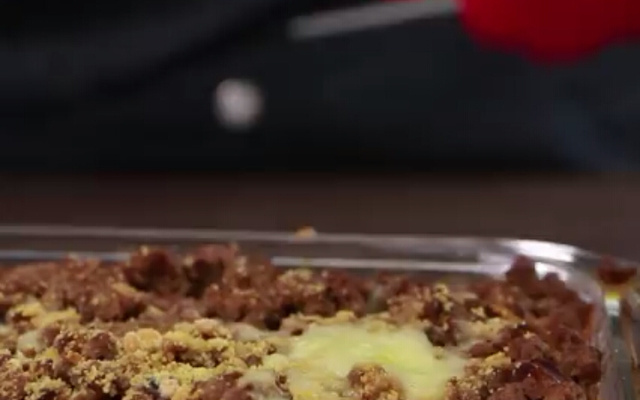 Espaguete a bolonhesa com creme de queijo