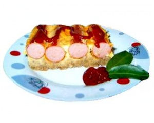 Torta de salsicha com cheddar