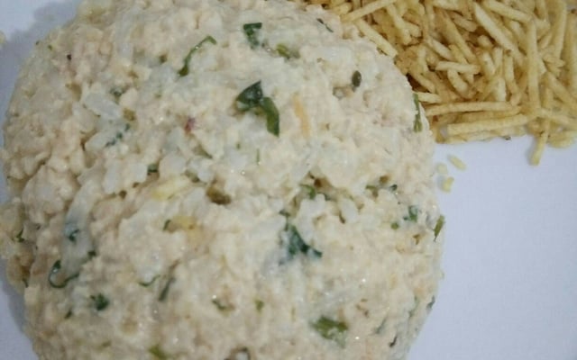 Risoto de frango com creme de leite