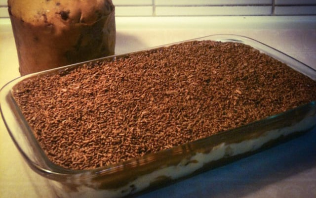 Pavê de panetone de chocolate