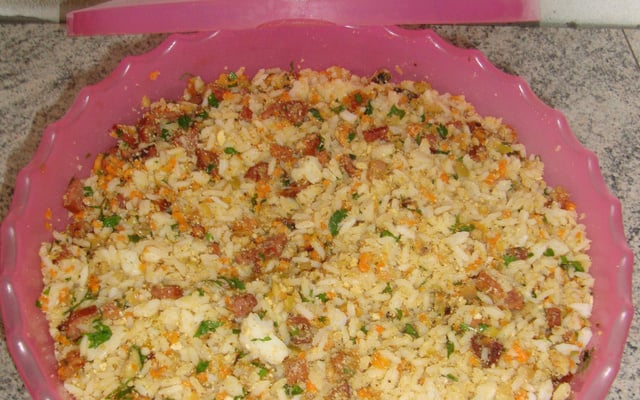 Arroz farofa divino para churrasco