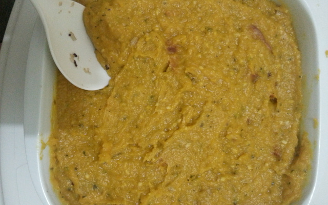 Escondidinho de abóbora e calabresa