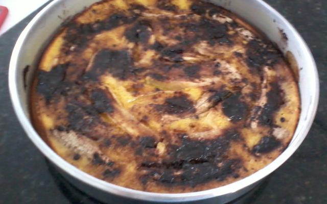 Torta de banana com chocolate