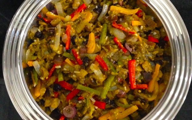 Antepasto de berinjela assada