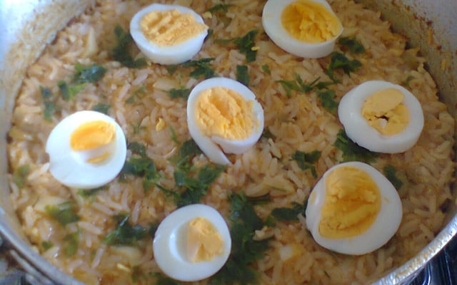 Arroz com bacalhau