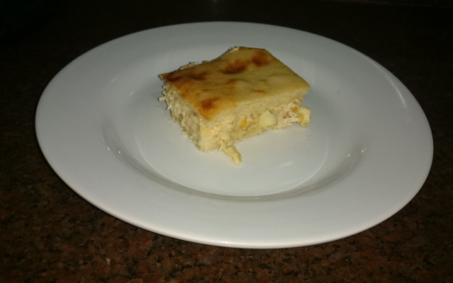 Torta rápida de frango, palmito e queijo