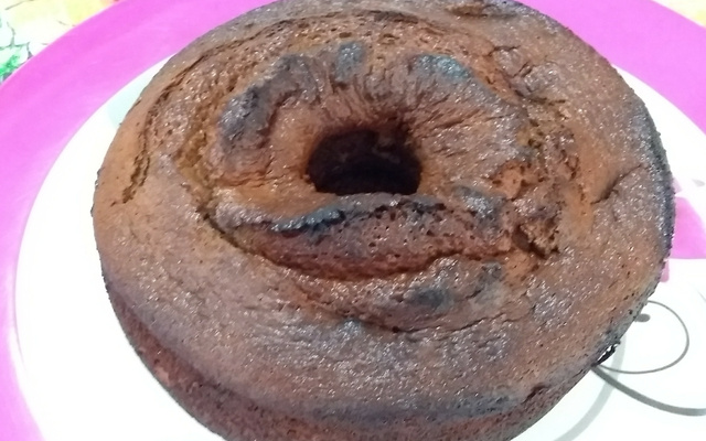 Bolo de banana com chocolate