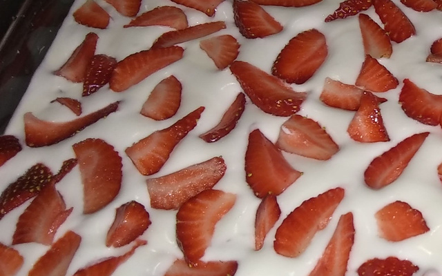 Sobremesa gelada de morango