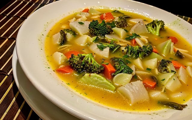 Sopa de legumes e verduras