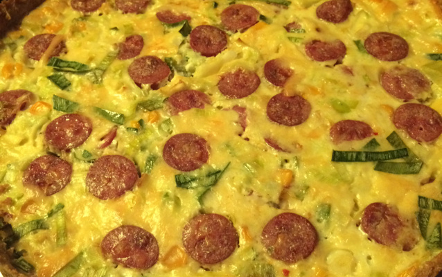 Quiche de calabresa e catupiry