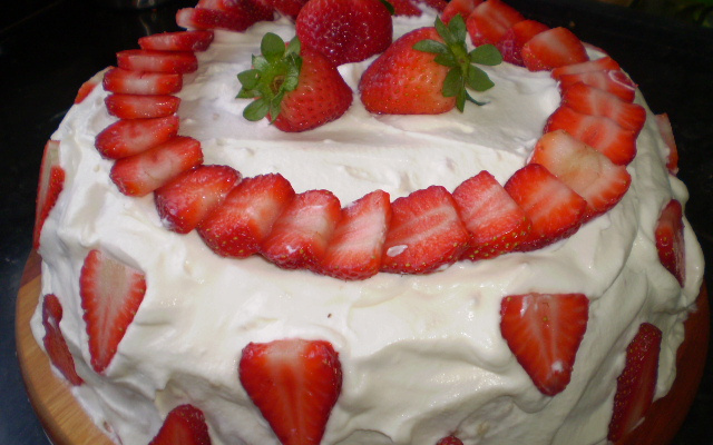 Bolo de aniversário de morango