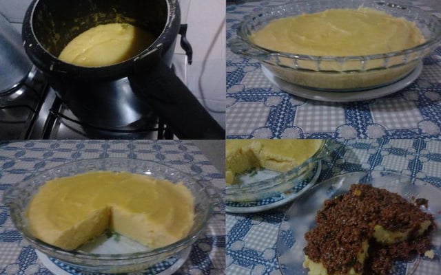 Polenta na panela de pressão