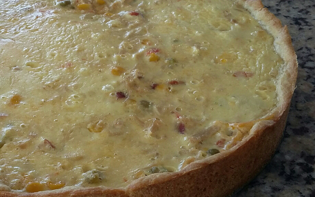 Quiche de frango com palmito