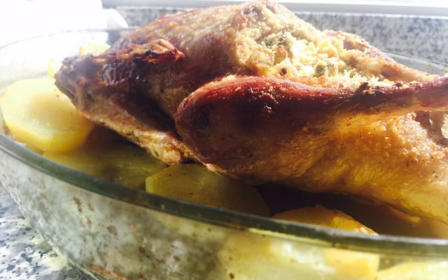 Pato recheado à moda do chef