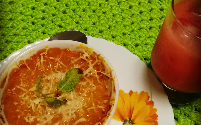 Escondidinho de abóbora e carne de sol