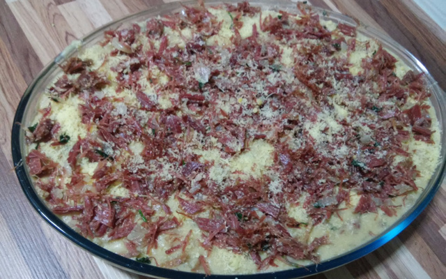 Caldo de mandioquinha e carne seca