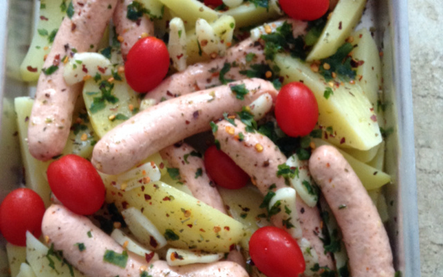 linguiça de frango ao forno