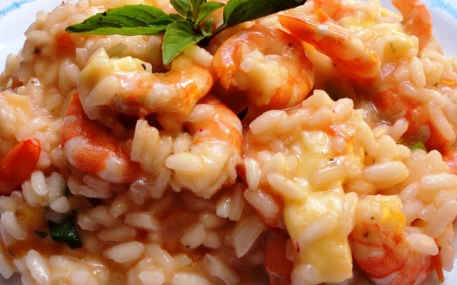 Risoto de camarão (simples)