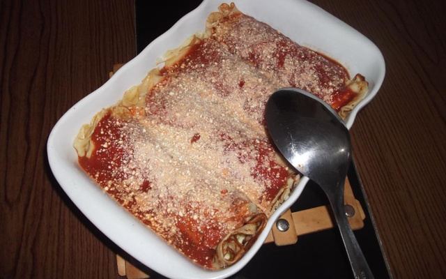 Panqueca de frango ao molho gorgonzola