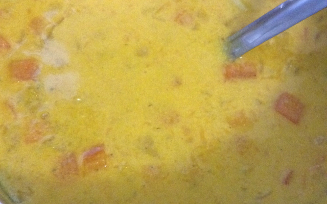 Creme de abóbora com legumes