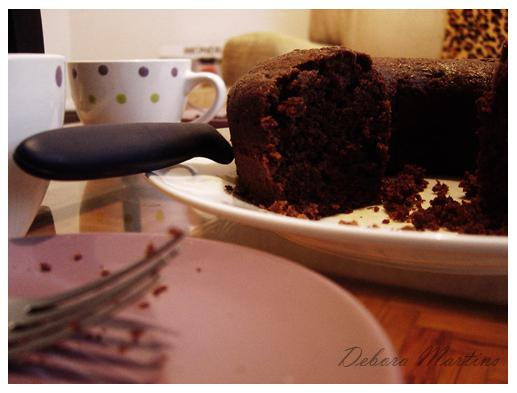 Bolo de chocolate tipo brownie