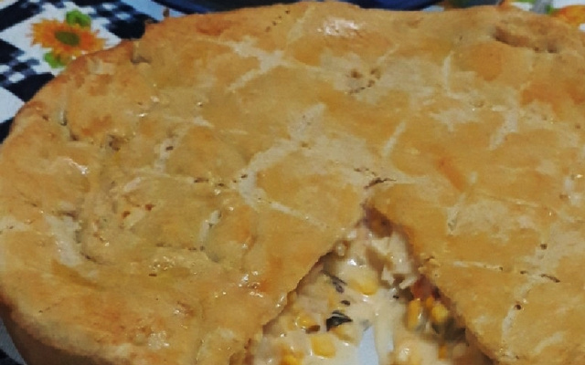 Torta de palmito com requeijão